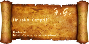 Hruska Gergő névjegykártya